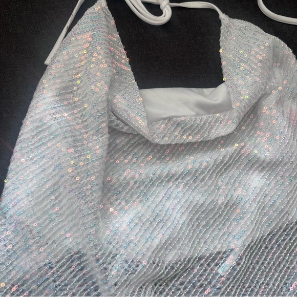 3/$25 ✨ Backless halter sequins top -perfect for a bachelorette 👰🏼‍♀️ - Picture 3 of 5